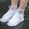 thumbnail image 5 of HUISZJ 5 Pair Waterproof Shoe Covers, Non Slip Water Resistant Overshoes, Adjustable Shoe Protectors Covers Drawstring for Men Women Outdoor Activity (L), 5 of 10