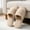 Khaki, variant on JUSLIO Womens House Slippers Single Wide Strap Fuzzy Open Toe Slides Non Slip Flat Sole Warm Indoor House Slippers Black