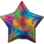 Mayflower 307174 19 in. Iridescent Rainbow Star Foil Balloon