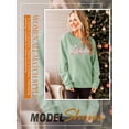 thumbnail image 4 of QAFOPEH Women Love Peach Heart Printed Crew Neck Long Sleeve Sweatshirt, 4 of 7