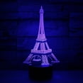 thumbnail image 2 of Luz nocturna LED 3D de la Torre Eiffel de París para dormitorio infantil, 2 of 4