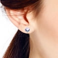 thumbnail image 5 of AeraVida Amazing Crystal Purple and Blue Prism Cube Sterling Silver Unisex Stud Earrings, 5 of 6