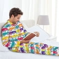 thumbnail image 6 of Fotbe Colorful Car Pattern Long Sleeve Pajama Set for Men,Sleepwear Set,2-piece Loungewear Set,Soft PJs Comfy Nightwear with Pockets-Large, 6 of 7
