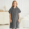 thumbnail image 2 of LIIPEE Girls Hooded Bathrobes Solid Color Cozy Warm Sleepwear Robes Kids Fall Winter Homewear 8-14 Years, 2 of 4