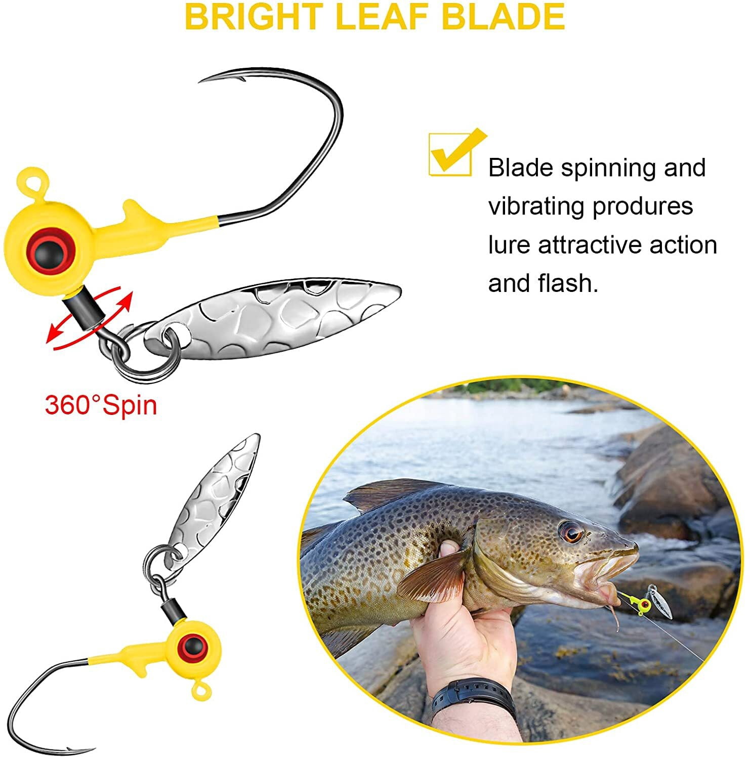 50 Pack Fishing Jig Heads Kit Fishing Hook Lure Jigs Fishing For Bass Crappie