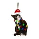 thumbnail image 1 of Adorno navideño decorativo para espejo retrovisor de coche, colgante para puerta Gato con gorro de Papá Noel, 1 of 9