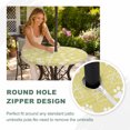 thumbnail image 4 of Round Outdoor Tablecloth with Umbrella Hole and Zipper, Lemon Yellow Dog Paw Tablecloth with Elastic Waterproof, Modern Geometric Abstract Aesthetics Patio Table Covers for 36" - 44" Pool Tables, 4 of 9