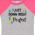 thumbnail image 4 of Inktastic Just Down Right Perfect Down Syndrome Awareness Ribbon Boys or Girls Baby Bodysuit, 4 of 5