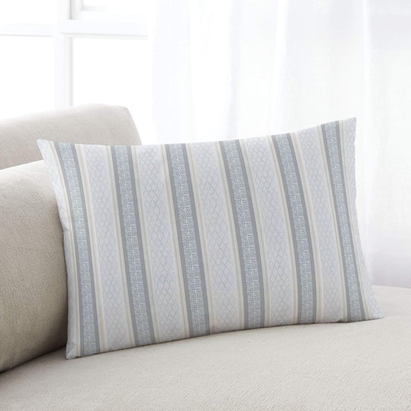 Blue Beige Striped Body Pillow Cover, Pillowcase Protectors with Zipper, Breathable Decorative Throw Pillow Case Cover, Boho Ethnic Modern Abstract Art Pillow Shams for Couch Sofa 24x36Inch