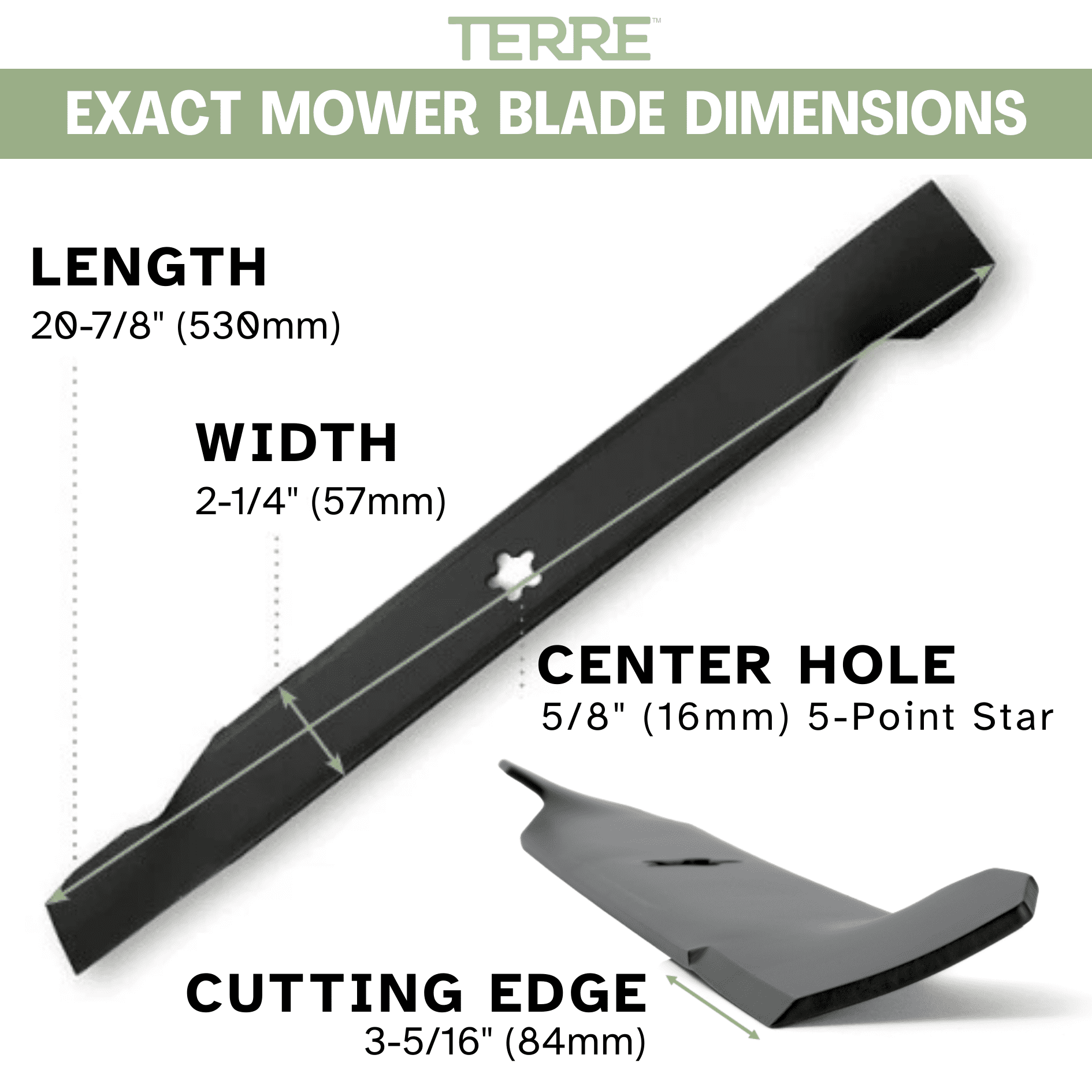 Terre 42 Inch Hi Lift Lawn Mower Blades for Ariens, Craftsman, Husqvarna