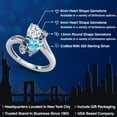 thumbnail image 2 of Gem Stone King 925 Sterling Silver White Moissanite Ring for Women (1.78 Cttw, Heart Shape 6MM, Gemstone Birthstone, Size 8), 2 of 6