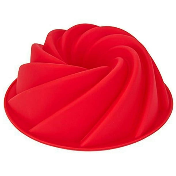 Moldes de silicona con diseño en espiral de 9 pulgadas, antiadherentes, para pasteles, moldes para pan en 3D, moldes para hornear grandes, herramientas para hornear
