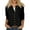 Black, variant on Womens Cardigan Sweaters Crew Neck 3/4 Sleeve Button Down Fall Blouses Open Front Solid Color Slim Fit Tunic Black L