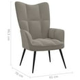 thumbnail image 7 of vidaXL Relaxing Chair Light Gray Velvet, 7 of 7