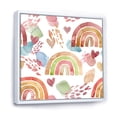 thumbnail image 3 of Designart 'Multicolored Rainbows Hearts and Clouds' Children's Art Framed Canvas Wall Art Print, 3 of 5