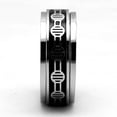 thumbnail image 4 of Anillo Color Plata Para Hombres de Acero Inoxidable Patrones Redondo en Lineas, 4 of 4