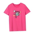 thumbnail image 4 of Camiseta de mujer de verano para mujer, camisa simple con cuello redondo para vacaciones deportivas en la calle Rosa Rosa, 4 of 7
