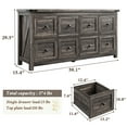 thumbnail image 7 of EnHomee Dresser for Bedroom Wooden Dresser TV Stand Farmhouse Dresser with 8 Drawers, Dark Rustic Oak, 7 of 7