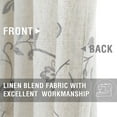thumbnail image 3 of Curtainking Linen Curtains Floral Embroidery Window Curtains 84 inch Farmhouse Light Filtering Drapes for Living Room Bedroom Grommet 2 Panels Grey, 3 of 7
