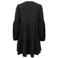 thumbnail image 7 of Besolor Casual Dresses for Women V Neck Button Long Sleeve Fall Spring Dresses Ruffle A Line Flowy Vacation Mini Dress, 7 of 7
