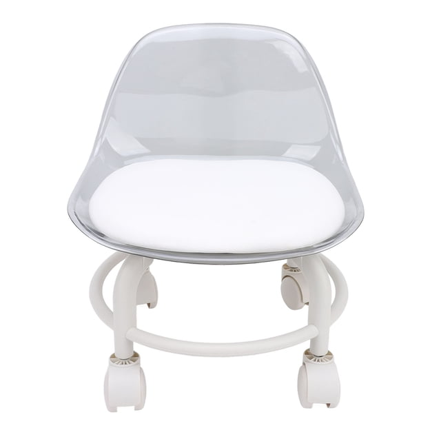 Taburete Acrílico Enrollable Con Ruedas, Un Asiento Mini Enrollador Silencioso Corto Y Cómodo Adecuado Para Uso En El Hogar Y El Negocio