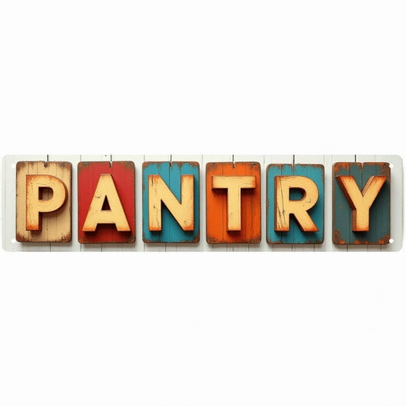 Pantry Tin Sign - 16x4 Inches Vintage Kitchen Decor for Wall, Ideal for Pantry, Kitchen, Dining Room | pantry sign, retro kitchen decor, kitchen signs