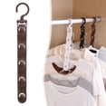thumbnail image 3 of Space Saving Hangers, 5-Tier Clothes Hanger Hook, Vertical Hangers for Clothes, Closet Hangers Space Saver, Clothes Hanger Hook, Stackable Wardrobe Clothes Organizer, Hanger Storage Rack,Coffee, 3 of 6