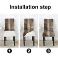 thumbnail image 5 of Brown and Grey Chair Covers Dining Chair Slipcover Set of 4 Stretch Parsons Chair Slipcovers Universal Removable Washable Chair Seat Covers Protector for Dining Room Kitchen Hoteland Party, 5 of 6