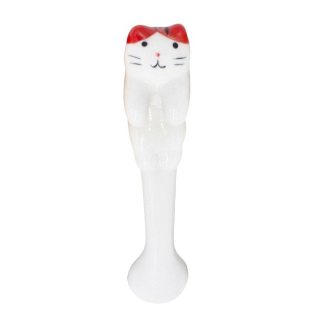 Cuchara de té colgante, cuchara de Animal pequeño gato, bonita novedad, cuchara de postre, cuchara de café colgante, cuchara de gato de cerámica para Rojo y blanco BLESIY Cuchara de café colgante