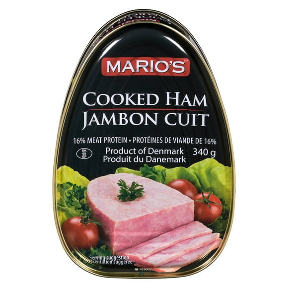 MARIO'S Cooked Ham 340 grams - Tin - Fully cooked - Ready-to-eat, Mario's Cooked Ham 340 g