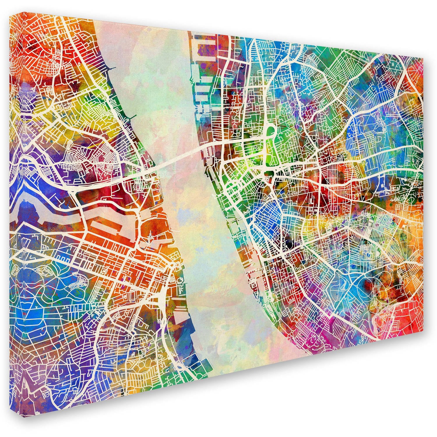 Trademark Fine Art "Liverpool England Street Map" Canvas Art by Michael Tompsett