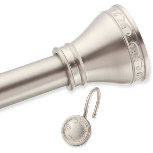 Elegant Home Fashions Touch Up Decorative Shower Rod and Hooks Set