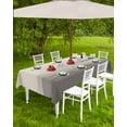 thumbnail image 4 of Fsddascl Grey Beige Ombre Outdoor Tablecloth - 60x102 Inch Rectangle Dining Table Cover, Minimalist Ocean Waves Linen Waterproof Outdoor Table Cloth with Umbrella Hole & Zipper for Picnic/Patio, 4 of 7