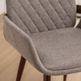 thumbnail image 6 of FOWEOAIU Modern Dining Chairs,Fabric Upholstered Walnut Wood Kitchen Dining , Light Brown (Set of 6) ﻿, 6 of 10