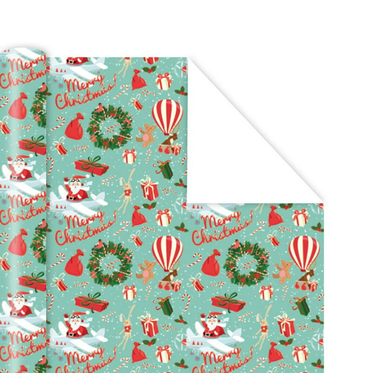 JAM Paper Christmas Kraft Gift Wrap Papers, Multi-color, (5 Rolls) 2.08 sq  ft.