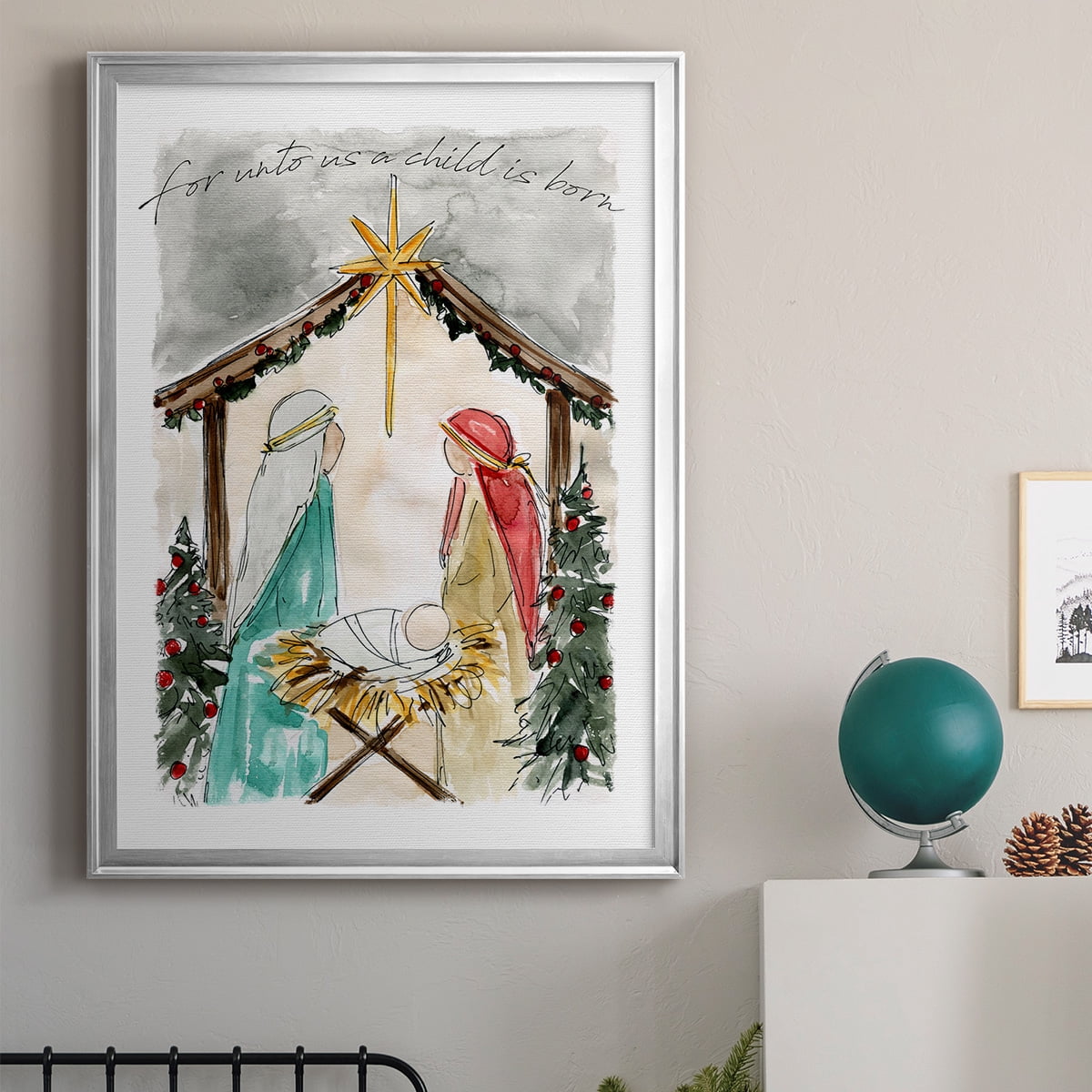 Unto Us A Child is Born Premium Classic Framed Print - Ready to Hang
