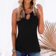 thumbnail image 2 of Gibobby Camisa superior sólida informal para mujer, camiseta sin mangas holgada con cuello redondo ahuecada, blusa holgada a la , Tops(Negro,CH), 2 of 5