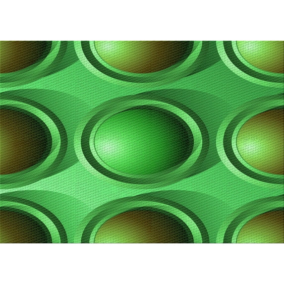 Ahgly Company Machine Washable Indoor Rectangle Transitional Neon Green Area Rugs, 5' x 7'