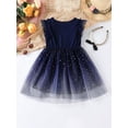 thumbnail image 4 of jxxiatang Toddler Girls Summer Sleeveless O Neck Star Moon Print Tulle Dress, 4 of 9
