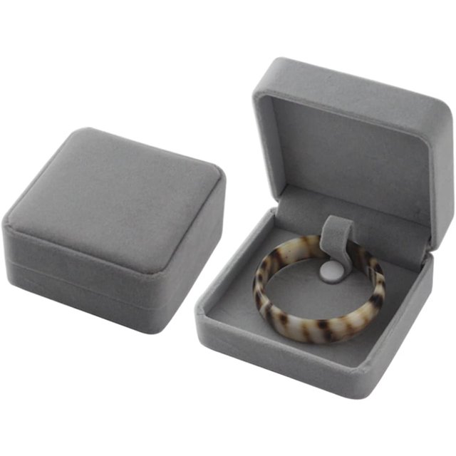 Jewelry Box 1 PCS Storage Presentation Necklace/Bracelet/Ring/Pendant Jewelry Box Velvet Case Plastic Display Box 4 Colors Exquisite craftsmanship, durable and practical ( Color : Gray Bracelet Box )