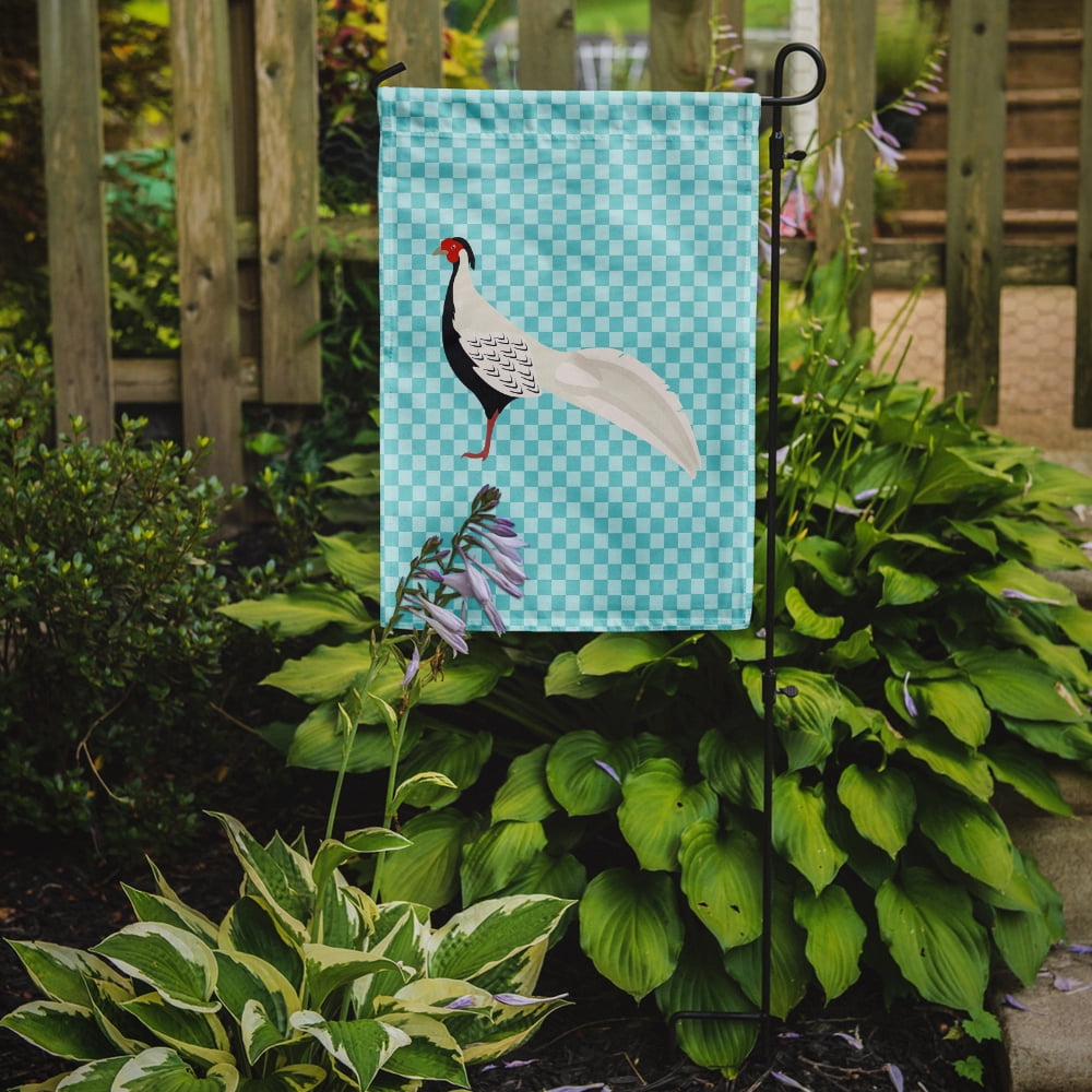 Caroline's Treasures BB8103GF Silver Pheasant Blue Check Flag Garden Size , Small, multicolor