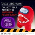 thumbnail image 2 of Among Us Plush Red Impostor Teeth Tongue Sticking Out 7" Character Doll PMI International, 2 of 7