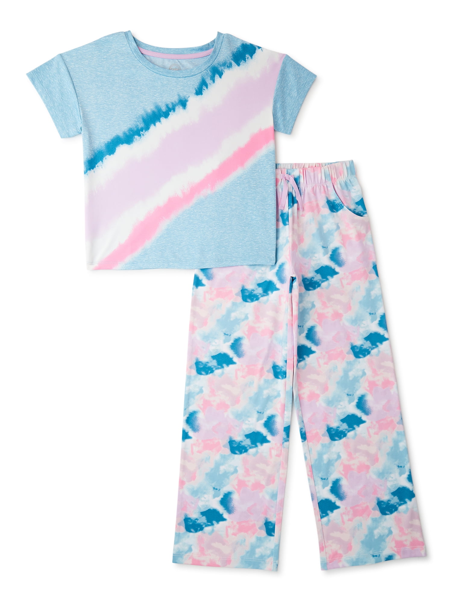 Wonder Nation Girls Short Sleeve Long Wide Leg Pajama Set 2 Piece Sizes 4 18 Plus in Nepal at NPR 4965 Rating 5