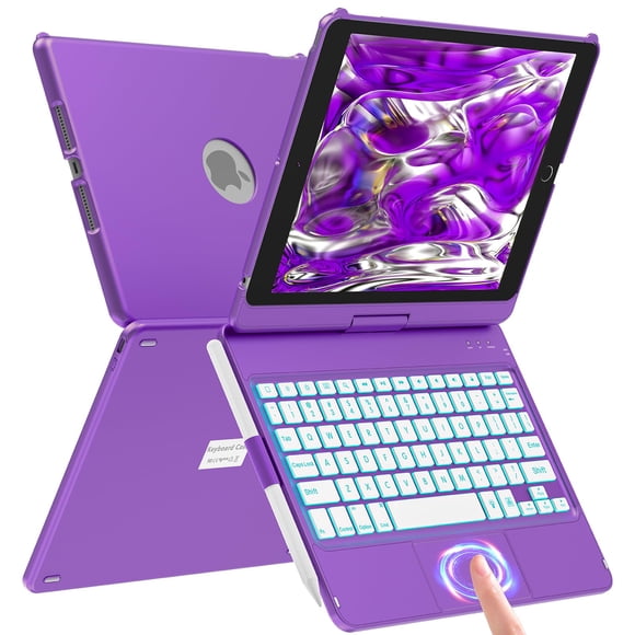 Funda con Teclado aMZCaSE para iPad 9ª Generación 10.2" Morado