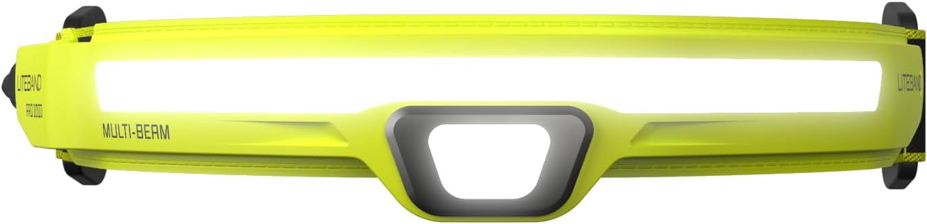Liteband PRO 1500 Lumen LED Headlamp, Rechargeable Battery Powered, Hard Hat Light, Yellow