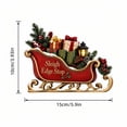 thumbnail image 3 of Christmas Sleigh Door Frame Corner Decor, Winter Holiday Door Topper with Red Scarf & Holly Design, Cute Xmas Ornament for Entryway & Holiday Home Party (Sleigh), 3 of 5