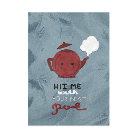 Hit Me With Your Best Pot Kitchen Pun Decor Tea Kettle Wall Plastic Small Signs, 7.5x10.5
