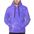 thumbnail image 2 of Bingfone Purple Glitter Men's Drawstring Hoodie Long Sleeve Pocket Sweatshirts-4X-Large, 2 of 6