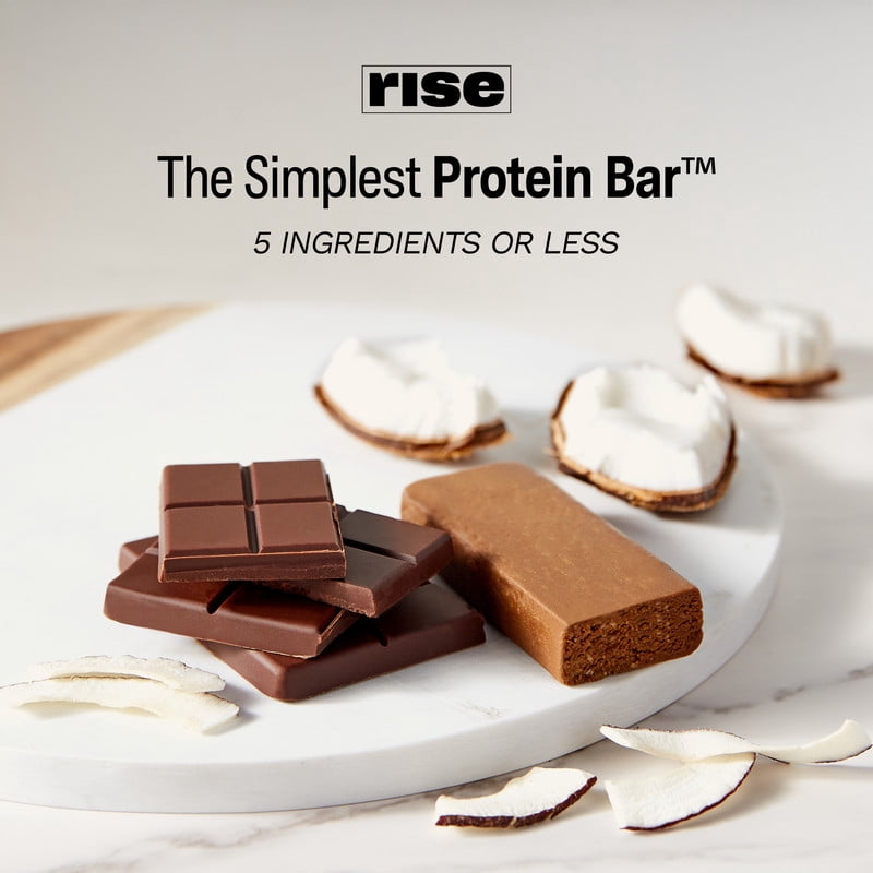 Rise Pea Protein Bar - Chocolatey Coconut | Breakfast Bar & Protein Snack 15g Protein Just 5 Whole Food Ingredients Non-GMO Gluten-Free Soy Free (12 Count)