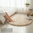 thumbnail image 2 of Round Rug, 1 Pc Circle Area Rugs, Fluffy Fuzzy Bedroom Carpet, Plush Shag Indoor Floor Gray Living Room Christmas Circular Aesthetic Decor for Classroom, 15.75 Inch, Beige, 2 of 6